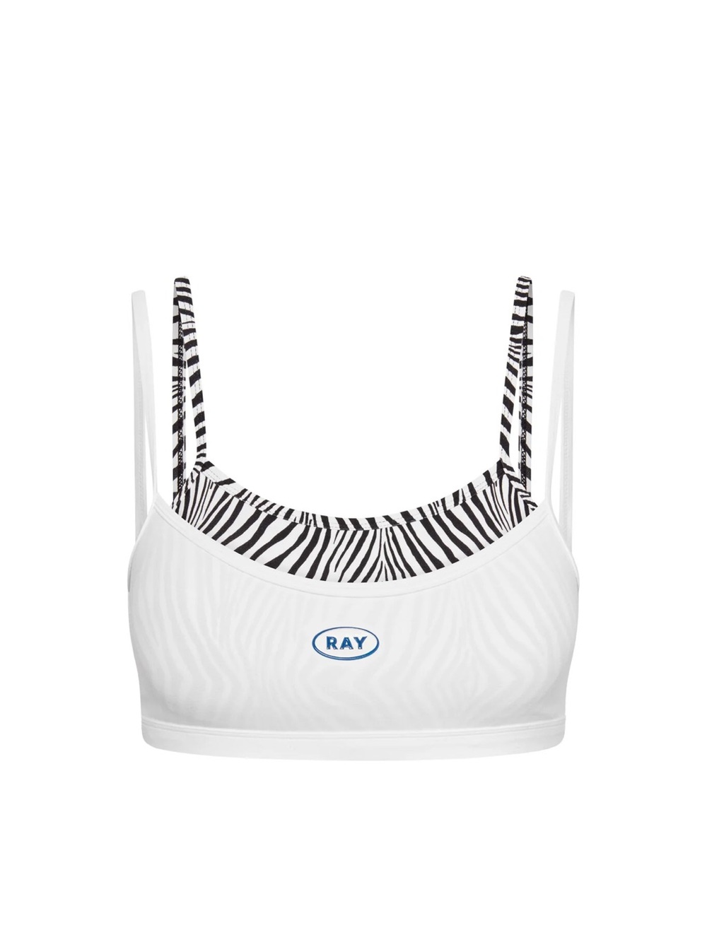SOLD OUT Ray The Brand Women's White Zebra-Trim Bralette